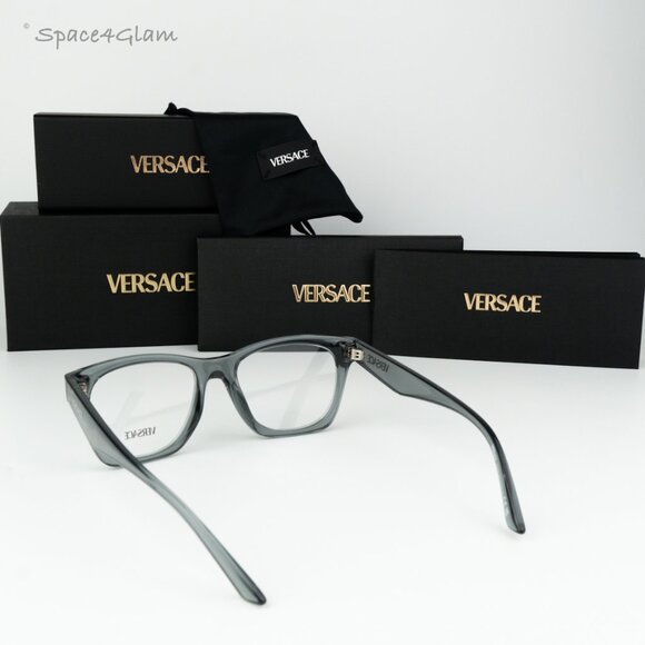 BRAND NEW Versace VE3363U 5496 Grey Demo Square Unisex Eyeglasses VE 3363U - Picture 1 of 6